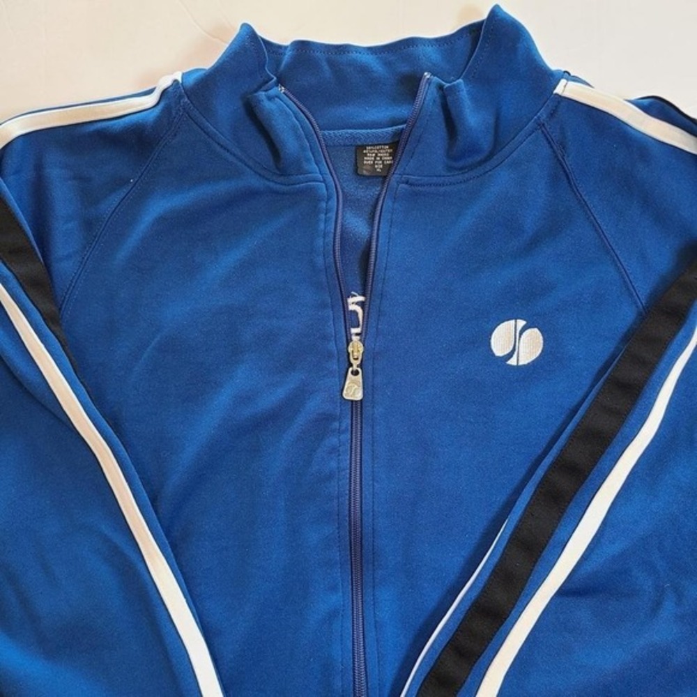 Shimano Blue Track Jacket Full Zip White‎ Stripe Mens Size XL